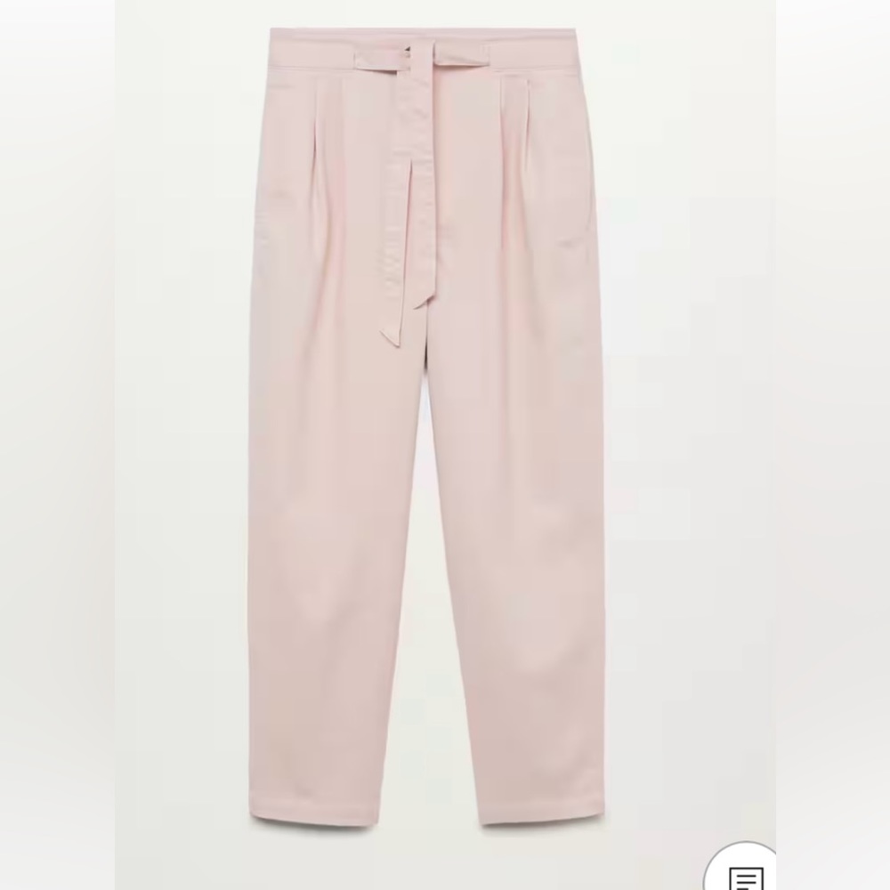 Mango Cotton Wide Leg Pastel Pink Color Pants. Size 14.